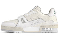 LOUIS VUITTON Trainer Cream White Grey Signature Women's