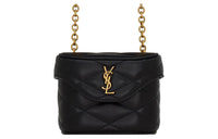 SAINT LAURENT June Sheepskin Box Shaped Bag, Crossbody Bag, Shoulder Bag Women's Black