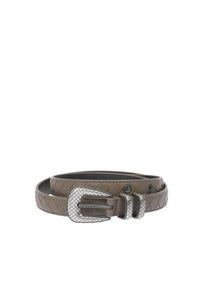 Bottega Veneta Intrecciato Embossed Buckle Leather Belt