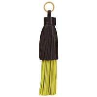 Bottega Veneta Tesla Two Tone Leather Keychain - Brown/Yellow