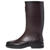 CHANEL Water-Resistant Rain Boots Women's Dark Brown