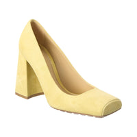 Bottega Veneta Suede Tower Pumps in Yellow