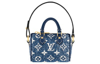 LOUIS VUITTON Speedy Denim Pillow Bag Key Pouch Coin Purse Extra Mini Women's Blue