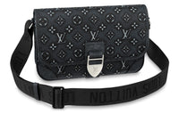 LOUIS VUITTON Archy Cow Leather Messenger Bag Shoulder Bag Crossbody Bag Medium Size Men's Black