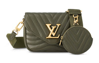 LOUIS VUITTON New Wave Calfskin Shoulder Bag Crossbody Bag Women's Khaki Green