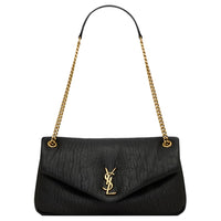 SAINT LAURENT Grained Sheepskin Handbag Shoulder Bag Women's Black