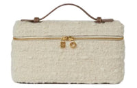 Loro Piana ExtraPocket Wool Shoulder Bag Crossbody Bag Handbag Regular Unisex White With Stone Color Accents