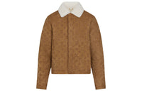 LOUIS VUITTON Leather Jacket Men's Brown