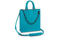 LOUIS VUITTON Sac Plat Messenger Monogram Taurillon Turquoise
