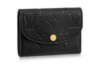 LOUIS VUITTON Rosalie Cow Leather Card Holder Wallet Coin Purses Regular Women's Black