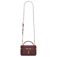 SAINT LAURENT Lambskin Portable Crossbody Bag, Shoulder Bag Women's Cabernet Sauvignon Red