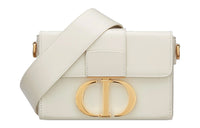 DIOR 30 Montaigne Cow Leather Box Bag, Crossbody Bag, Shoulder Bag Women's Milk White