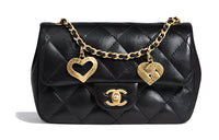 CHANEL 22BFW Sheepskin Shoulder Bag Crossbody Bag Mini Women's Black