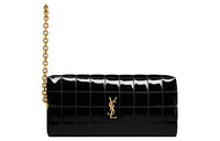 SAINT LAURENT CASSANDRE Polyurethane With Polyester Clutch Women's Black
