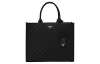 PRADA Symbole Leather Tote Bag Shopping Bag Handbag Large Size Women's Black
