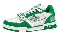 LOUIS VUITTON Trainer Low Top Stylish Skateboarding Shoes Unisex White Green
