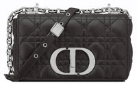 DIOR Soft Cannage Calfskin With Leather Crossbody Bag, Shoulder Bag Women's Black