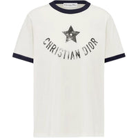 DIOR DIORIVIERA Logo Letter Print Casual Crew Neck Short-Sleeved T-Shirt T-Shirt Women's Ecru