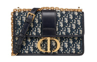 DIOR 30 Montaigne Chain Bag Blue DIOR Oblique Jacquard