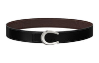 HERMES Togo Calfskin Double-Sided Leather Belt Leather Belts Men's Black/Chocolate Width: 3.8cm