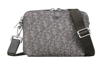 DIOR Jacquard Fabric One Shoulder Crossbody Clutch Men's Metallic