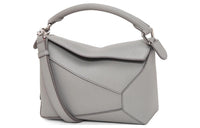LOEWE Puzzle Soft Grain Cow Leather Shoulder Bag, Crossbody Bag, Handbag Trumpets Women's Pearl Gray