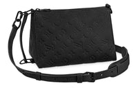 LOUIS VUITTON Triangle Little Bull Leather Messenger Bag Shoulder Bag Crossbody Bag Regular Men's Black