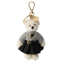PRADA Teddy Bag Charm With Metal Ring Women's White