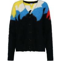 LOEWE FW21 Knitted Fabric Cardigan Coat Women's Black