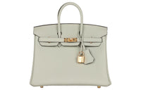 HERMES Birkin Togo Calfskin Birkin Bag Handbags Women's 0W Gray Snow Ice Crystal Gray