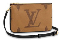 LOUIS VUITTON Pochette Double Zip Monogram Giant Reverse Brown
