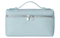 Loro Piana ExtraPocket Leather Small Square Makeup Bag Handbags Shoulder Bags Women's Sky Blue