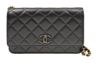 CHANEL WOC Sheepskin Shoulder Bag, Crossbody Bag Women's Black