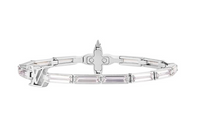 LOUIS VUITTON Zircon Metal Bracelets Men's Silver