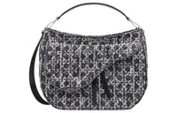 DIOR Saddle Wicker Pattern Tweed Handbag, Shoulder Bag Men's Marine Blue