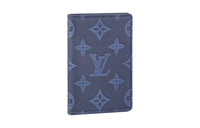 LOUIS VUITTON Pocket Organizer Monogram Shadow Navy Blue