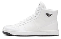 PRADA Downtown High Top Sneakers Leather White White Black