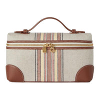 Loro Piana ExtraPocket Cotton And Linen Blend Shoulder Bag Crossbody Bag Women's Brown & Beige