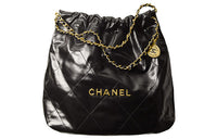 CHANEL 22Bag Medium Handbag Shoulder Bag Shiny Calfskin Black