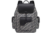 DIOR Saddle Fabric With Cow Leather Backpack Men's Beige/Black