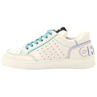 CHANEL Low-Top Stylish Skateboarding Shoes Women's White Blue