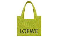 LOEWE Font Tote Raffia Shoulder Bag, Crossbody Bag, Handbag Medium Size Women's Pasture Green