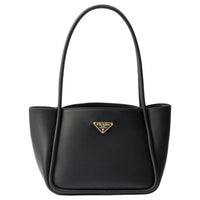 PRADA Grain Leather One Shoulder Handbag Mini Women's Black
