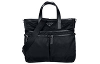 PRADA Nylon Fabric Handbag Men's Black