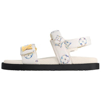 LOUIS VUITTON Sunset Painted Series Strap Sandals Women's Ecru