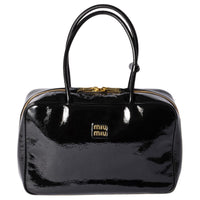 MIU MIU Sheepskin Handbag Women's Black