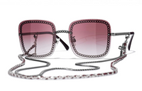 CHANEL Sunglasses Women's Dark Silver/Pink Gradient