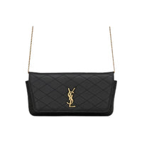 SAINT LAURENT GABY Sheepskin One Shoulder Crossbody Cell Phone Pouch Regular Women's Black