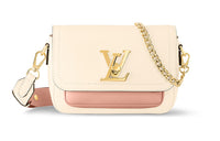LOUIS VUITTON Lockme Tender Grained Calfskin Shoulder Bag Crossbody Bag Women's Beige
