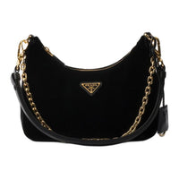 PRADA Velvet Handbag, Shoulder Bag Mini Women's Black